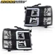 LED DRL Bar Tube Black Headlights Fit For 07-13 Chevy Silverado 1500 2500 LED DRL Bar Tube Black Headlights Fit For 07-13 Chevy Silverado 1500 2500