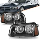 For 2006-2010 Dodge Charger Headlights Black Housing Amber Corner Lamps LH & RH