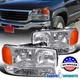 Fit 1999-2006 GMC Sierra 1500 2500 Yukon XL Headlights Signal Bumper Lamps 99-06