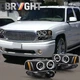 [LED HALO] FOR 1999-2006 GMC SIERRA YUKON PROJECTOR HEADLIGHTS BUMPER LAMP BLACK