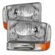 Spyder Euro Crystal Head Lights Chrome Set for 1999-2004 Ford F250 F350 9025419
