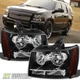 Black 2007-2014 Chevy Suburban Tahoe Avalanche Headlights Aftermarket Left+Right