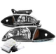 FOR 00 01 02 CHEVY CAVALIER HEADLIGHTS HEADLAMPS LAMP W/CORNER+6K HID KIT BLACK FOR 00 01 02 CHEVY CAVALIER HEADLIGHTS HEADLAMPS LAMP W/CORNER+6K HID KIT BLACK
