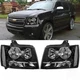 Fit For 07-14 Chevy Tahoe Suburban Avalanche Clear Corner Headlights Head Lamps