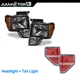 Black Headlights & Red Tail Lights Brake Lamps Fit For 09-14 Ford F150 Pickup 