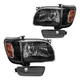 Headlight Assembly with Signal Lights For 2001-2004 Toyota Tacoma Halogen Amber
