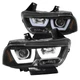 Black Fits 2011-2014 Dodge Charger Dual Led Tube Projector Headlights Headlamps
