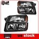 Headlights Assembly For 2002-2006 Chevy Avalanche Black Lamps Replacement Pair