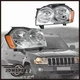 For Jeep Grand Cherokee 2005-2007 4-Door Pair Headlights Chrome Lamps Clear 