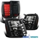 Fits 2007-2014 GMC Yukon Black LED DRL Projector Headlights+Brake Tail Lights