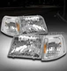 93-97 FORD RANGER PICKUP HEADLIGHTS W/CORNER TURN SIGNAL LAMPS CHROME LEFT+RIGHT
