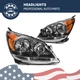 For 2005 2006 2007 Honda Odyssey Headlights Black Housing Amber Headlamp LH+RH
