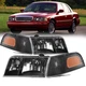 For 1998-2011 Ford Crown Victoria Headlights+Corner Signal Headlamps Set LH+RH