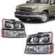 Headlights For 03-07 Chevy Silverado 1500 2500HD Classic Amber Reflector Halogen