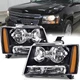 Black Amber Corner Headlights For 2007-2014 Chevy Suburban Tahoe Avalanche L & R