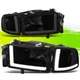 FOR 94-02 DODGE RAM SMOKED HOUSING CLEAR CORNER L-STYLE LED DRL HEADLIGHT/LAMPS