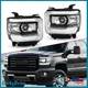 Clear LED DRL Head Lights Lamps For 2014-2018 GMC Sierra 1500 2500 3500