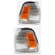 Driver & Passenger Parking Light Assemblies For 1992-95 Toyota Pickup Black