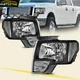 Smoke Chrome Headlights Assembly For 09-14 Ford F-150 Left+Right Replacement