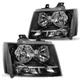 Pair For 2007-2014 Chevy Avalanche Black Headlights Suburban/Tahoe Headlamps 