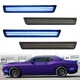 4PC For 2015-2023 Dodge Challenger Front Rear Bumper LED Side Marker Blue Lights