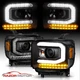 For GMC Sierra 2014-2015 1500 ;2015-2019 2500HD/3500HD LED Black Headlight