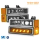 For 1994-1999 Chevy Suburban C1500 C2500 K3500 LED Headlight Bumper Lamp Combo