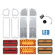 69-70 Chevy & GMC Truck LED Clear Tail Back Up Marker Park Light Lenses Set NH