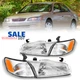 For 1997-1999 Toyota Camry Chrome Headlamp Clear Headlight+Corner Set Left+Right