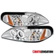 Fit 1994-1998 Ford Mustang GT LED Halo Projector Headlights Headlamps Left+Right