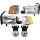 Headlight Kit For 99-02 Dodge Ram 2500 3500 1500 with Corner Light Fog Light