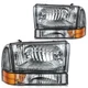 2Pcs Pair Headlights For 2000-2004 Ford F-250 F-350 F-450 F-550 Excursion