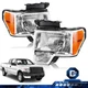 For 2009-2014 Ford F150 Chrome Housing Amber Corner Headlights Headlamps Pair