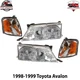 Front Headlight Kit With Corner Lights Left & Right For 1998- 1999 Toyota Avalon