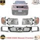 New Front Bumper Grille + Headlights +Corner Lamps For 1998-2000 Nissan Frontier