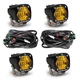 Baja Designs&reg; 4x S1 LED 2-inch Pod Lights Amber Wide Cornering, Wiring, Brackets