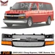 Front Grille Assembly + Headlight Kit For 2003-21 Chevy Express / GMC Savana Van