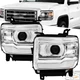Chrome Headlights fit GMC Sierra 1500 2014-2018 & 15-19 2500 3500HD White Corner