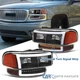 Fits Black 2000-2006 GMC Sierra Yukon XL Denali LED DRL Headlights+Bumper Lamps