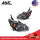 Amber Reflector Headlight Assembly Fits 04-05 Honda Civic Halogen Black Housing