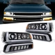 LED Headlights w/ Bumper Light For 99-02 Chevy Silverado 00-06 Tahoe Suburban