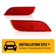 Left Right Rear Bumper Reflector Set For Subaru XV Crosstrek 2013-2015 Red Lens