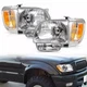 For 2001-2004 Toyota Tacoma Headlights+Corner Signal+Bumper Lamps  Chrome Pair
