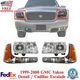 Headlights Assembly + Signal Lights For 1999-2000 GMC Yukon / Cadillac Escalade