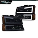 Smoke / Chrome LED DRL Bumper Headlights Fit For 03-07 Chevy Silverado 1500-3500