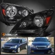 Black Fits 2005-2007 Honda Odyssey Headlights Headlamps Left+Right Pair 05 06 07