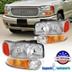For 2000-2006 GMC Sierra 1500 2500 3500 Yukon XL Denali Headlight+Bumper Light