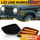 Smoked LED Front Side Marker Signal Lights For 1997-06 Jeep Wrangler 55155629AB