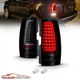 For 07-14 Chevy Suburban Tahoe GMC Yukon Dark C-Shape LED Tube Taillights Pair