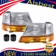For 1998-2000 Ford Ranger Headlights & Amber Corner Signal Lights 6pc Left+Right